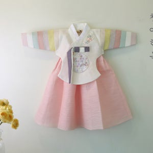 여자 아이 한복 설빔 여아 어린이 돌한복 전통 색동 파스텔 고급 당의 주니아 유아 아동