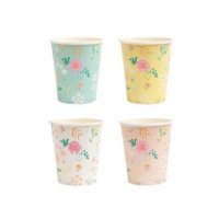 MeriMeri 메리메리 - Wildflower Pastel Cups (4컬러 12개입) / 꽃패턴 파티 컵세트