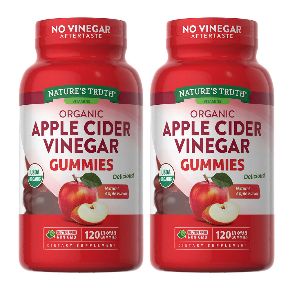 <b>네이처스 트루</b> 애플 사이다 비니거 구미 120정 2개 Nature’s Truth Apple Cider Vinegar Gummies