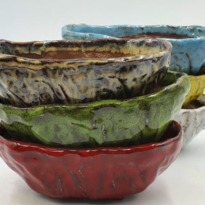 우암여주 도자기 컬러 타원형 다육 화분 7가지색상