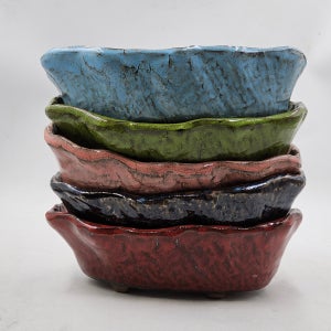 우암 여주 도자기 타원형 큰 화분 다육 화분