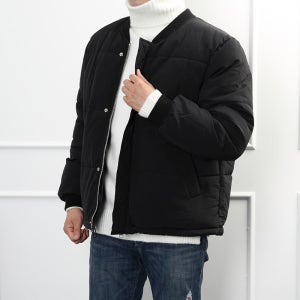 라운드넥 남자 파스텔 숏패딩 자켓