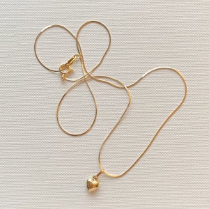 토프 디어 하트 네크리스 - 14k gold 볼륨 하트 펜던트 금목걸이