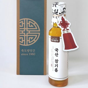 국산참기름 당일착유 답례품 선물 저온압착 참기름 180ml 죽도방앗간
