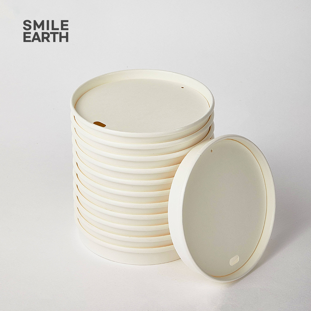 스마일어스 코팅 종이컵용 리드 85파이 1000개 일회용 뚜껑