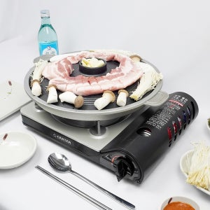 맥반석 무쇠 원형 마늘 삼겹살 고기 불판 동상이몽 솥뚜껑 불판 소