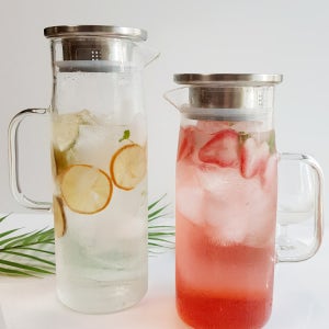 올스텐뚜껑 내열유리물병 1000ml 냉장고물병 1리터