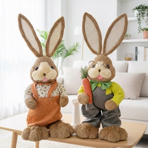 짚단 토끼 인형 1m 2개 세트 봄소품 부활절