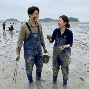 펭귄 가슴장화 갯벌 웨이더 해루질 물바지 작업 옷 말 체스타 청색