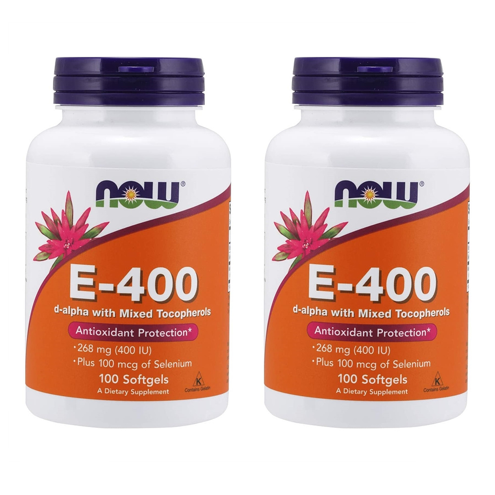 나우 푸드 <b>비타민 E</b>-400 268mg 100정 2팩 NOW Supplements, <b>Vitamin E</b>-400 IU, Mixed Tocopherols