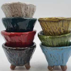 우암여주 도자기 컬러 원형 다육 화분 7가지색상