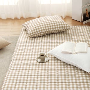 국산 우디체크 누빔 (요커버+요솜5cm)세트 요매트 바닥요 요세트 싱글