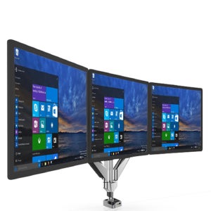 모니터 PC 3대 연결 3단 스탠드 암 거치대 24인치 관절 각도조절 기계식 가스 스프링