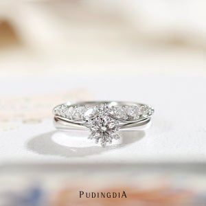 (칼리) 3부 천연 다이아몬드 결혼 반지 프로포즈 링 예물 주얼리 가드링 레이어드