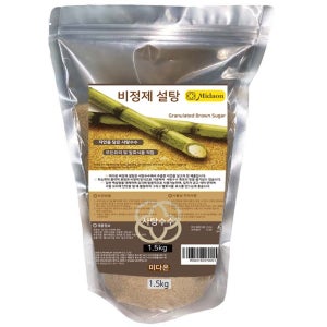 미다온 비정제원당 1.5kg 1개 천연설탕 갈색당