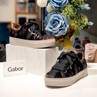 [가버] Gabor GB96.464 (BK) 여성 컴포트 통굽 리본 스니커즈 3.5cm