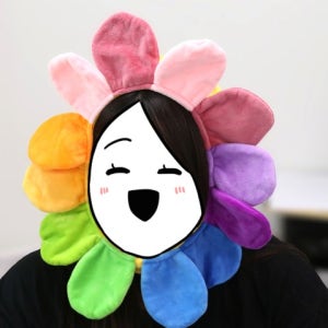 레인보우 카이카이키키 꽃 모자