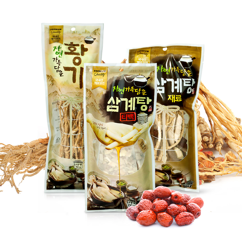닭 오리 백숙 삼계탕 한약재 재료 티백 황기 잡내 보양식 육수 수육 복날 비린내제거 한방