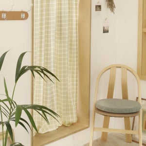 글램체크 순면 광목 가리개커튼