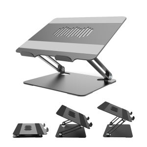 멍꿀 2호템 알루미늄 접이식 노트북 거치대 스탠드 맥북 받침대 그레이 실버