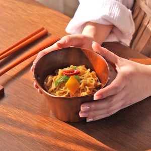 [오목칠] 사옹방 옻칠 나무 우드 면기 우동기 덮밥그릇 젓가락 스푼 세트