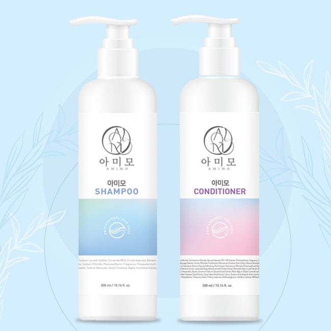 아미모 가발 전용 샴푸+컨디셔너 세트 300ml (일반모발 손상모발 겸용가능)