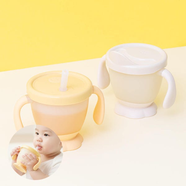 [포토리뷰1000P] 마더케이 처음 트레이닝 아기 빨대컵 어린이집 1+1