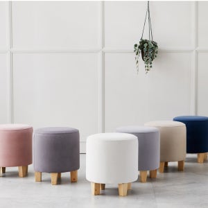 채움디에프 원형스툴 화장대의자 보조의자 이지클린 패브릭스툴