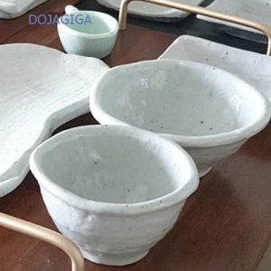 도자기가 수공예도자기 공기대접세트 2p 밥공기 국그릇 식기세척기가능 도자기그릇