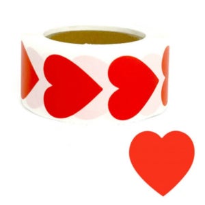 레드하트스티커 대용량(500pcs) 다꾸스티커 딥례품 감사 땡큐 배달 칭찬스티커