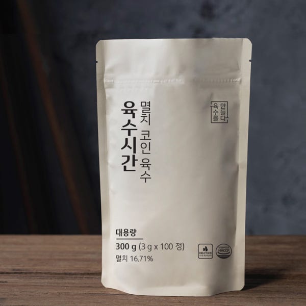 육수시간 육수를만들다 코인 대용량 100정 만능 고체 동전 한알 분말 멸치 해물 토큰 팩