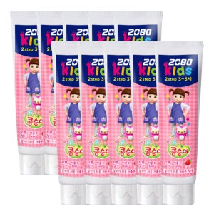 애경 2080 키즈 2스텝 딸기75g 10개 어린이 유아 아이 저불소 치약
