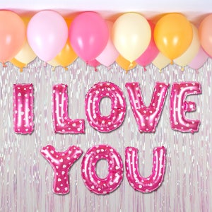 ILOVEYOU 풍선 커튼 20 세트 (핑크화이트블라썸) 파티