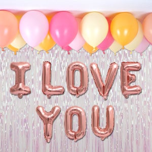ILOVEYOU 풍선 커튼 20 세트 (로즈화이트블라썸) 파티