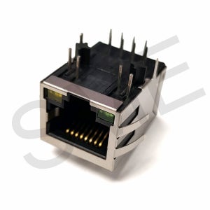J1B1211CCD RJ45 LED GY 네트워크 모듈러잭 PCB 멀티포트커넥터 앵글타입