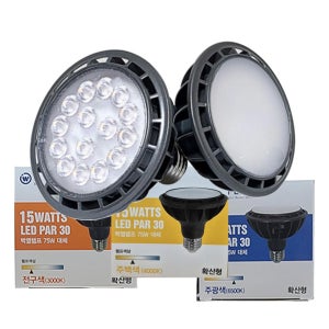 장수램프 LED PAR30 전구 15W 전구색 주백색 주광색