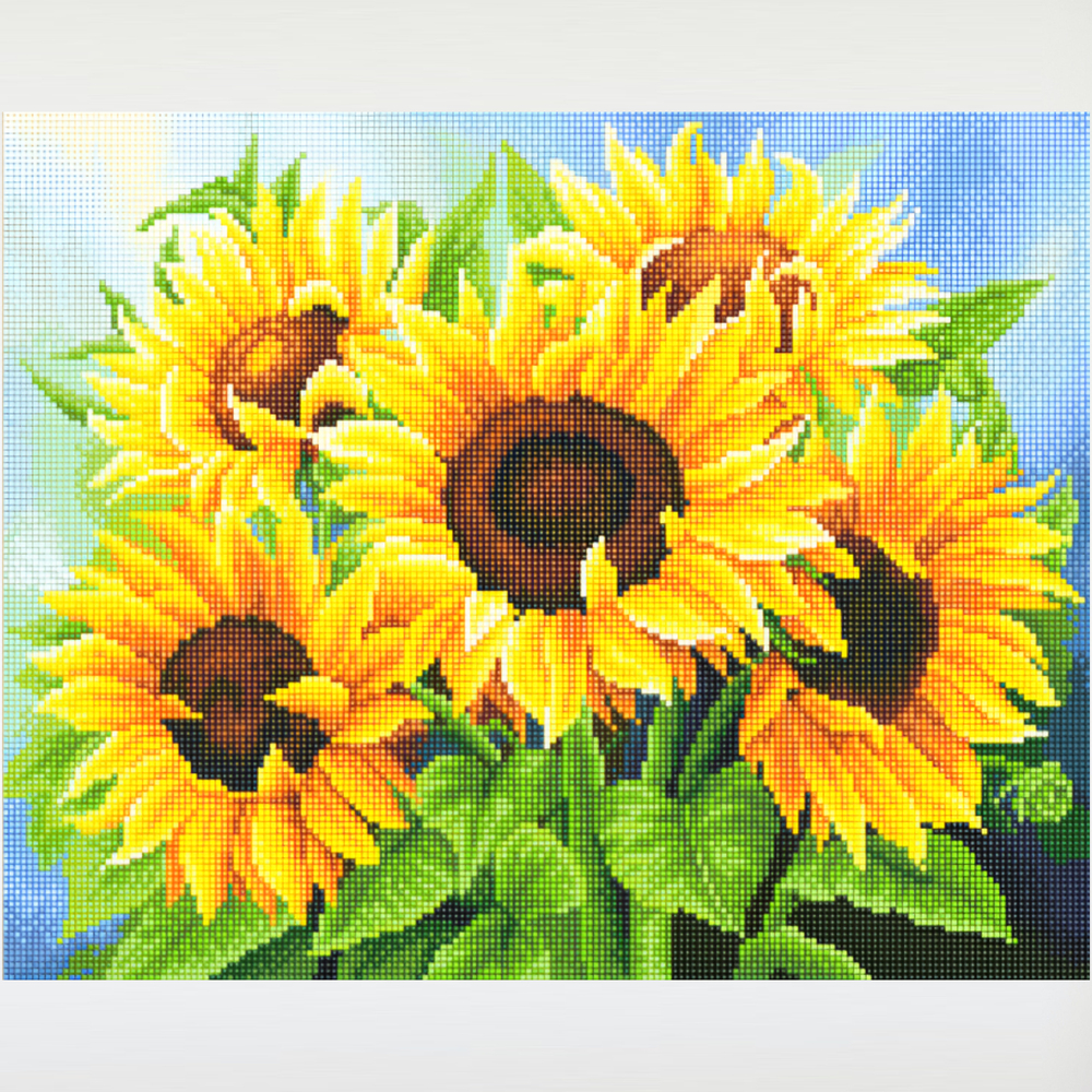 보석 십자수 캔버스형 액자형 해바라기 5개의 태양 KSJ 01 40x50