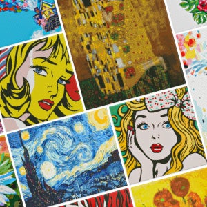 도화서 비즈 보석십자수 패브릭 캔버스 액자형 큐빅 구슬 자수 명화 국내제작