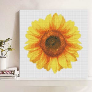 도화서 보석십자수 비즈 큐빅 모던해바라기1 캔버스형 30x30cm