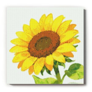 도화서 보석십자수 비즈 큐빅 해바라기 캔버스형 30x30cm