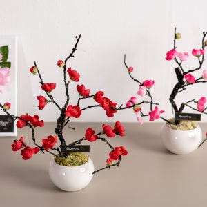 매화 조화 화분 set 30cm 2컬러 인테리어 꽃 병 수반 테이블 장식 소품 꾸미기