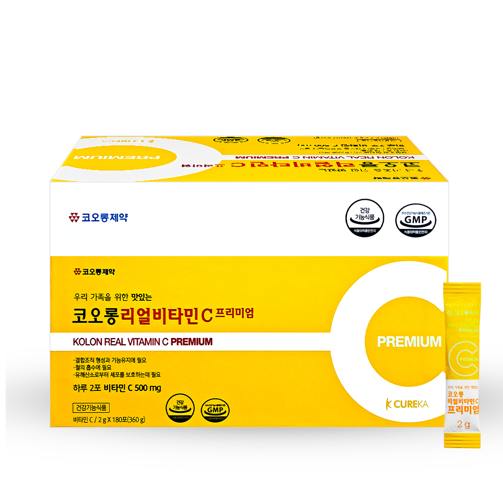 <b>코오롱</b>제약 맛있는 <b>리얼비타민</b>C 프리미엄 2g x180포 <b>비타민</b>씨
