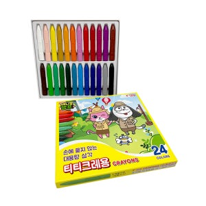 티티경인 손에묻지않는 크레용 24색 /애니멀캠프