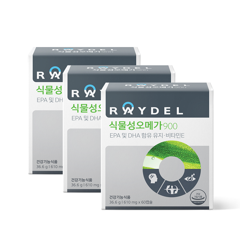 5중 기능성 <b>레이델</b> 식물성오메가900 60캡슐 3박스 60일분