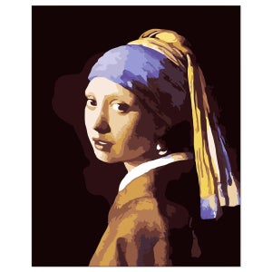 DIY명화그리기 유화그리기세트 인테리어액자 일러스트 인물 F18-베르메르의진주귀걸이를한소녀