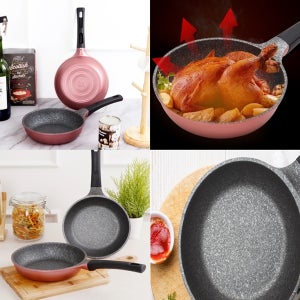 프리미엄 6중 멀티 코팅 스텐 후라이팬 1+1 인덕션 궁중팬 스탠팬 스테이크 캠핑용