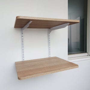 하드웰 베란다 철제 시스템 벽선반 2단 높이 60cm(상판 60x35cm)세탁실 벽걸이