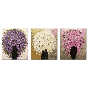 학교납품업체 DIY 명화 그림 유화그리기 해바라기 풍경 꽃 3세트 대형 I03-삼색플라워