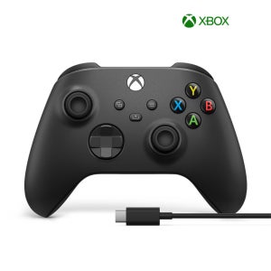 XBOX 무선 컨트롤러 카본 블랙 게임패드 + USB-C 케이블