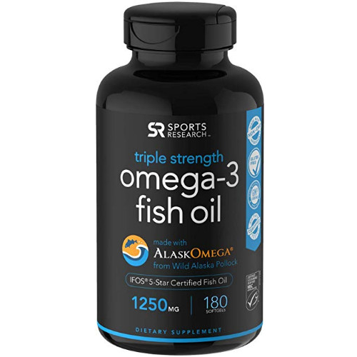 스포츠 리서치 <b>오메가3</b> 피시오일 1250mg 180정 rTG IFSO 5스타 Sports Research <b>Omega-3</b> Wild Alaskan Fish Oil
